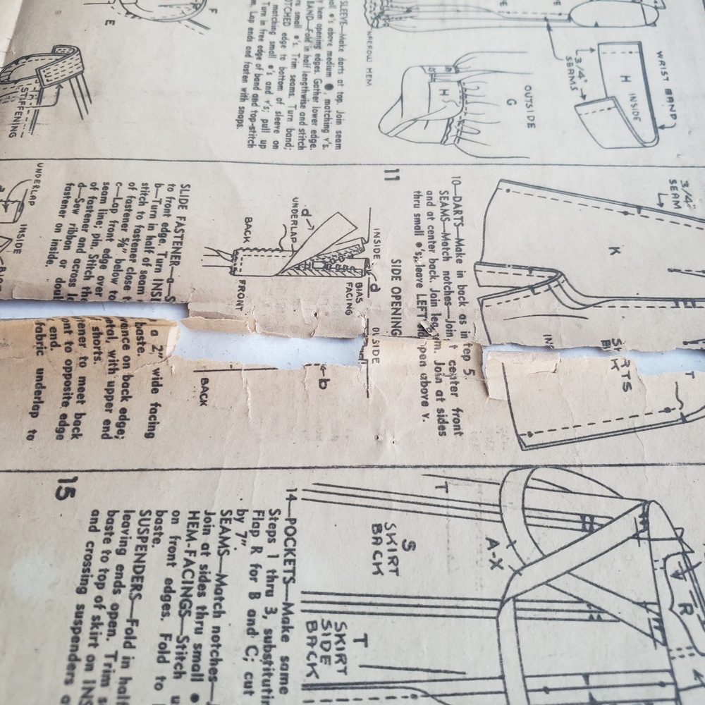1930s Vintage 34" Bust Simplicty 3380 Short Suspender Skirt Top Sewing Pattern - Picture 6 of 10